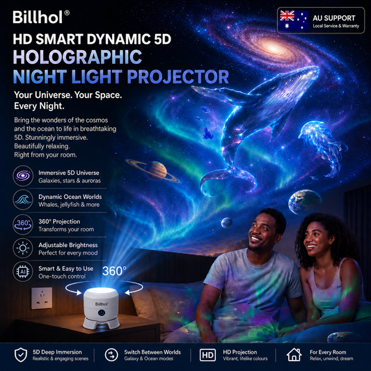 🔥Last day 70%off丨Billhol® Night Light Projector — Smart 5D Holographic Starry Sky & Ocean Projector 🌠