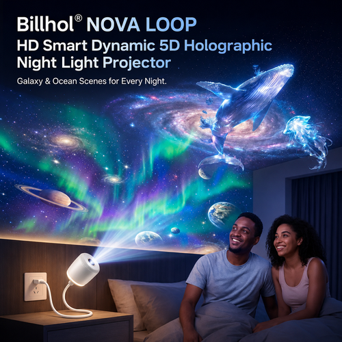Billhol® Smart Star Projector – 5D Galaxy & Ocean Night Light